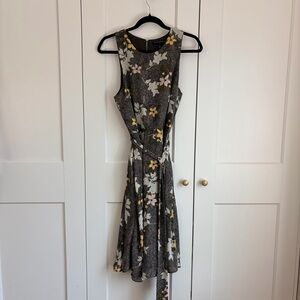 Banana Republic Floral Midi Dress - Brown and Yellow | 10